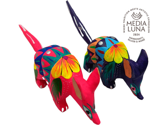 Alebrije Armadillo, Set de 2 piezas.