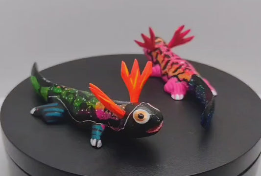 Alebrijes Ajolotes, Conjunto de 2 piezas.